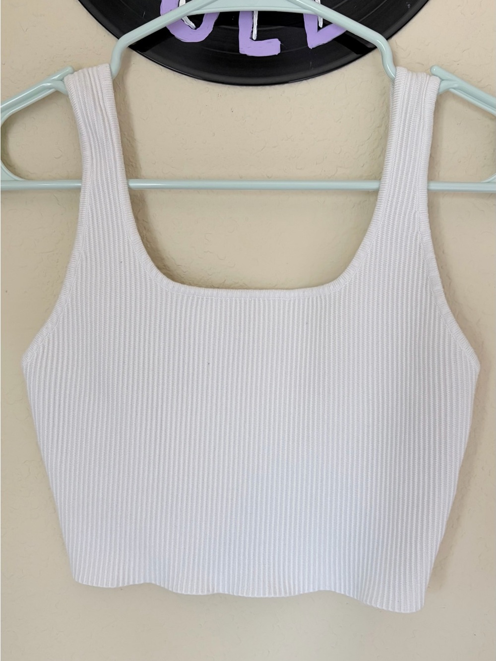House of Harlow 1960 White Ribbed Tank Crop Top